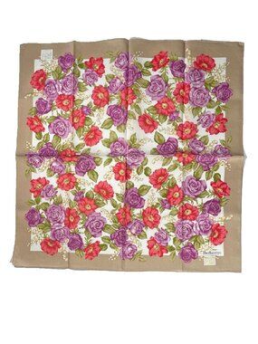 Vintage Burberrys Floral Cotton Scarf NWT